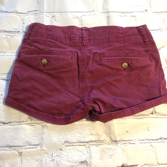 AE Maroon Chino Shorts Size 00 - Picture 2 of 3